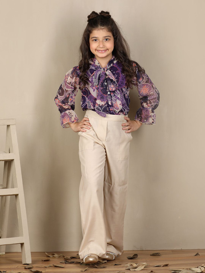 Cutiekins – Girls Printed Top & Palazzos (Girls)