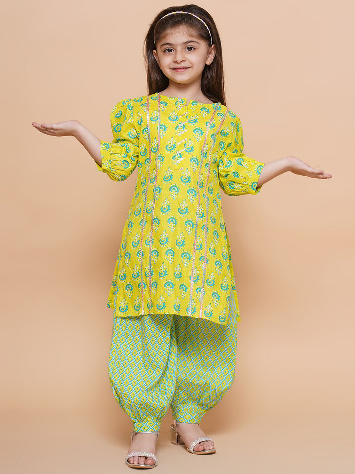 Modish Couture – Girls Pure Cotton Kurta Set