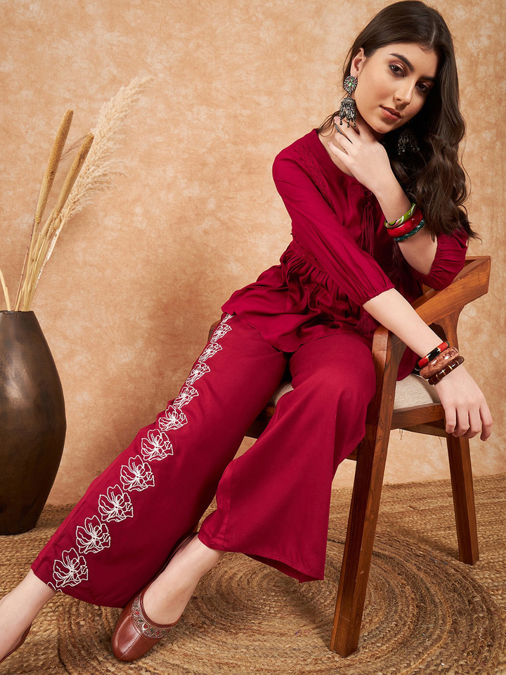 Sangria – Embroidered Co-Ords Set (Co-ord Set)