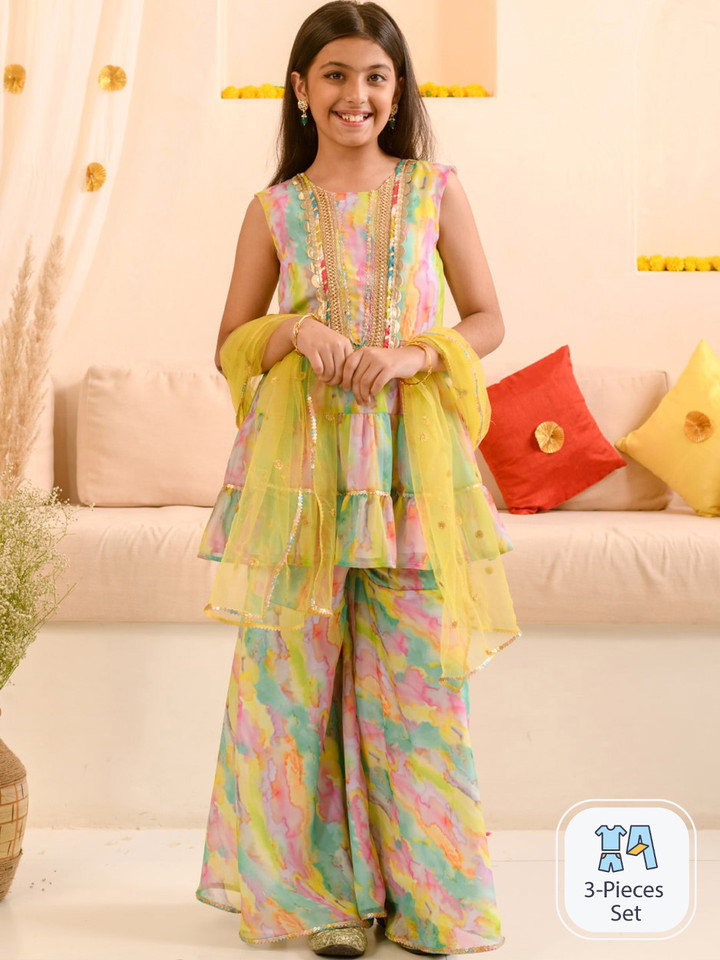 pspeaches – Girls Dyed Kurta Set