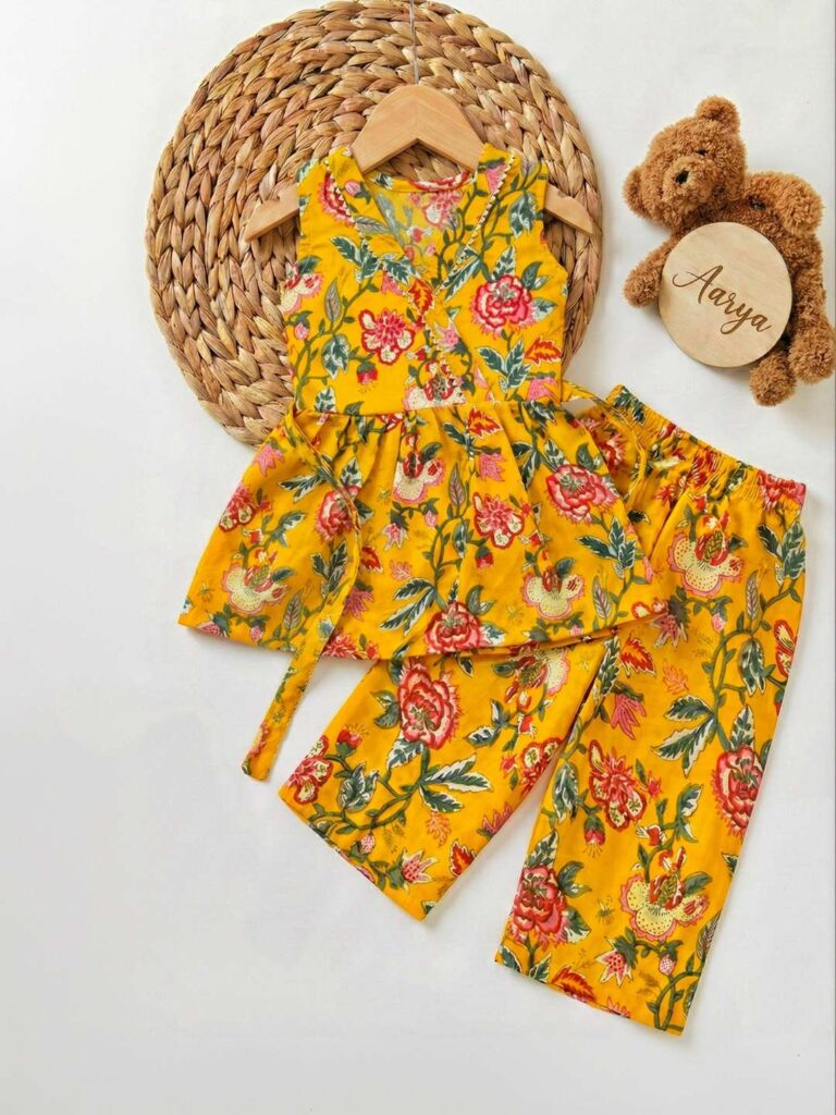 Aarya Designer – Girls Printed Top with Trousers