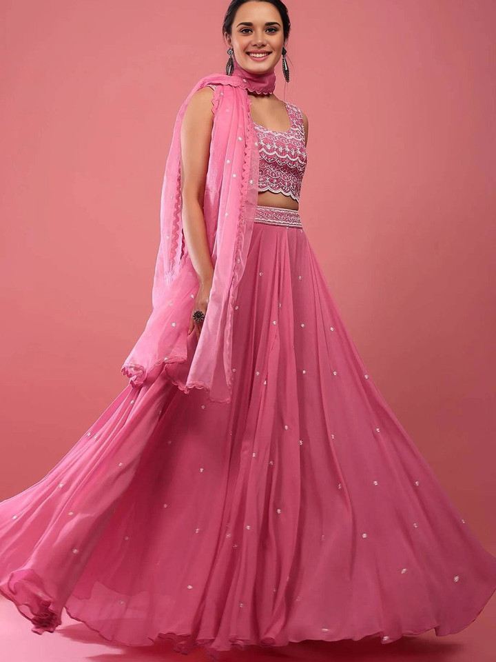 NEEL ART – Semi-Stitched Lehenga Unstitched Blouse With Dupatta
