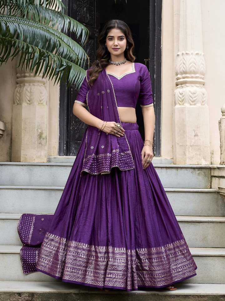 LOOKNBOOK ART – Ready to Wear Lehenga Unstitched Blouse With Dupatta
