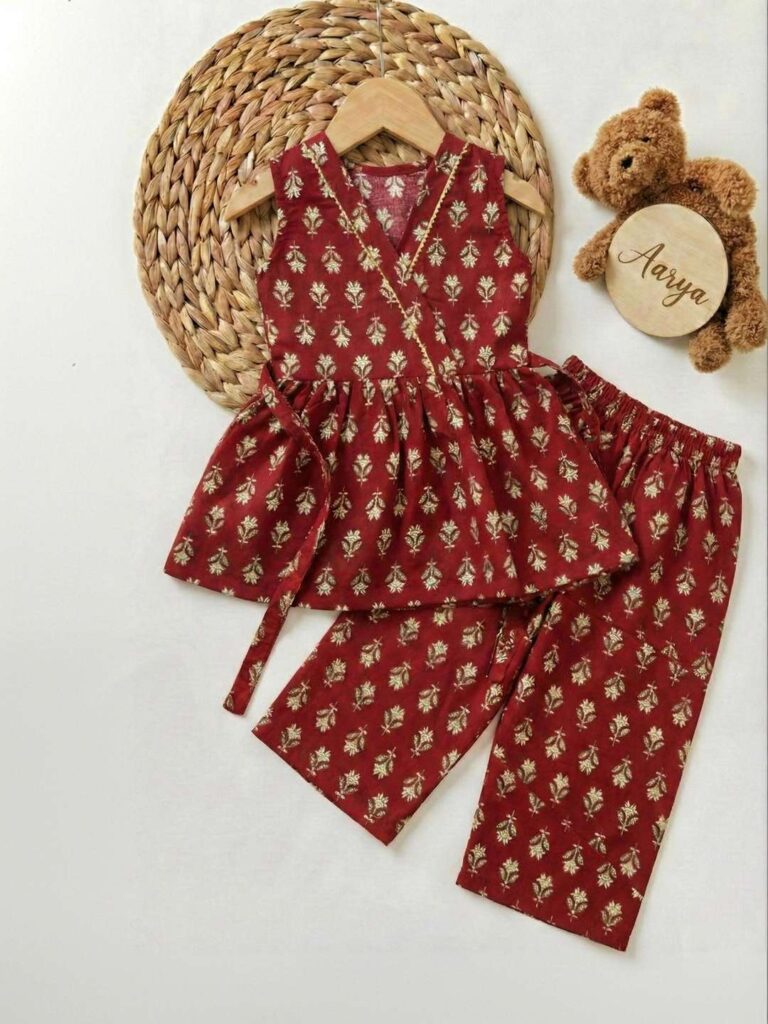Aarya Designer – Girls Printed Top with Trousers