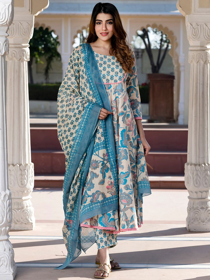 KALINI – Women Printed Kurta with Trousers With Dupatta