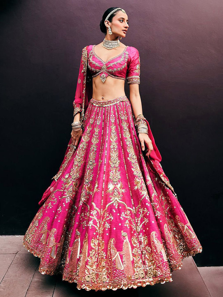 Trendmalls – Semi-Stitched Lehenga Set