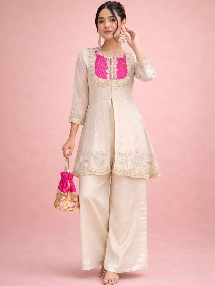 Anouk – Embroidered Round Neck Co-Ords (Co-ord Set)