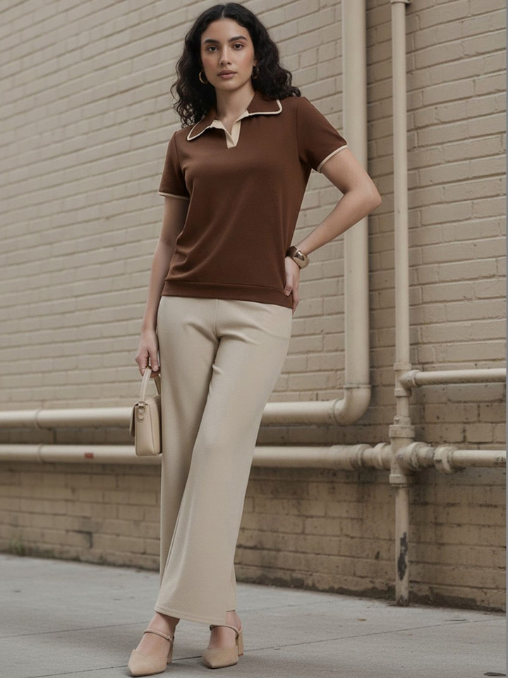 glitchez – Womens Brown Co-Ord Set (Co-ord Set)
