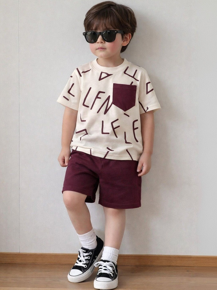 BAESD – Unisex Kids Printed T-shirt with Shorts (Girls)
