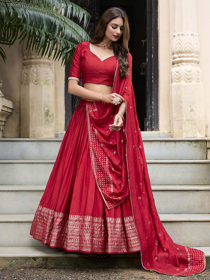 LOOKNBOOK ART – Ready to Wear Lehenga Unstitched Blouse With Dupatta